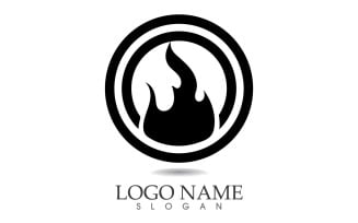 Fire and flame oil and gas symbol vector logo v1