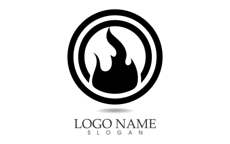 Fire and flame oil and gas symbol vector logo v1 Logo Template