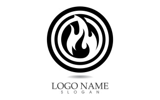 Fire and flame oil and gas symbol vector logo v2