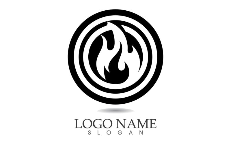 Fire and flame oil and gas symbol vector logo v2 Logo Template