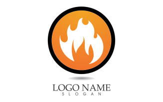 Fire and flame oil and gas symbol vector logo v3