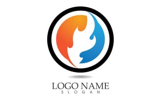 Fire and flame oil and gas symbol vector logo v4