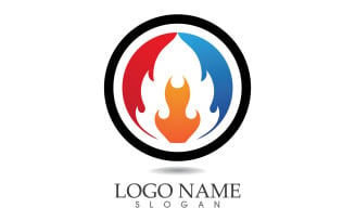 Fire and flame oil and gas symbol vector logo v6