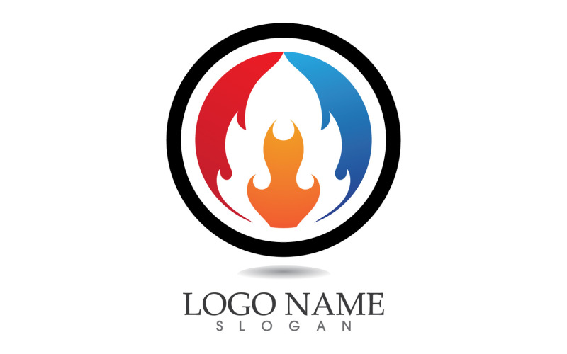Fire and flame oil and gas symbol vector logo v6 Logo Template