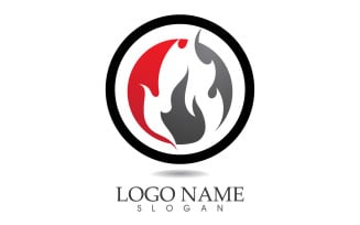 Fire and flame oil and gas symbol vector logo v7