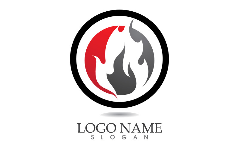 Fire and flame oil and gas symbol vector logo v7 Logo Template