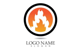 Fire and flame oil and gas symbol vector logo v8