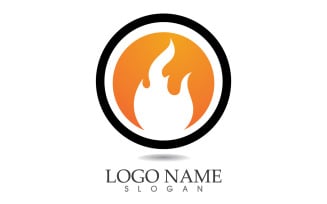 Fire and flame oil and gas symbol vector logo v9