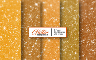 Golden Glitter Digital Paper Texture Background or Sparkling Festive Background