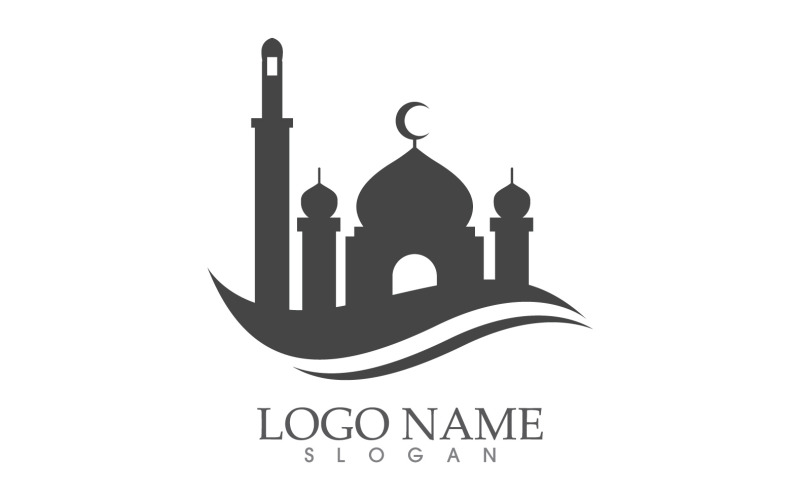 Mosque Moslem logo vector Illustration design template v1 Logo Template