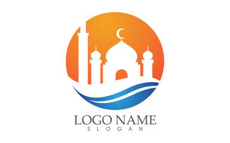 Mosque Moslem logo vector Illustration design template v2