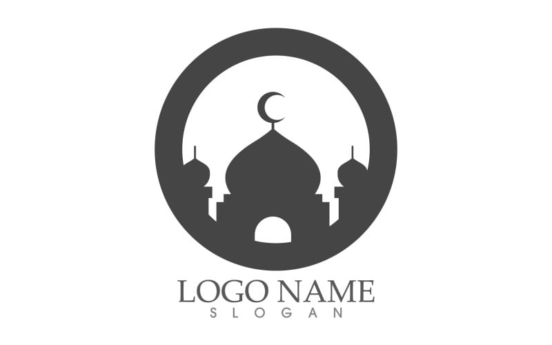 Mosque Moslem logo vector Illustration design template v4 Logo Template