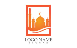 Mosque Moslem logo vector Illustration design template v5