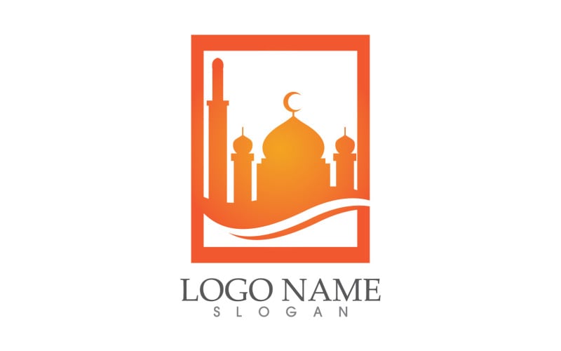 Mosque Moslem logo vector Illustration design template v5 Logo Template