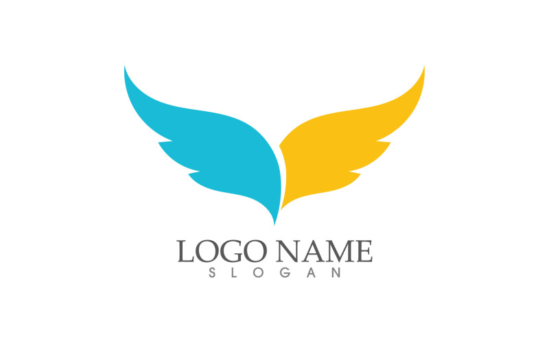 Wing Bird falcon animal symbol vector design v21 Logo Template