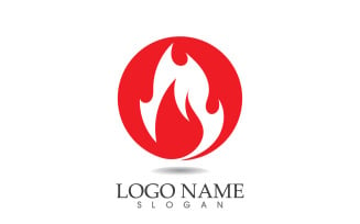 Fire and flame oil and gas symbol vector logo v100