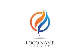 Fire and flame oil and gas symbol vector logo v101