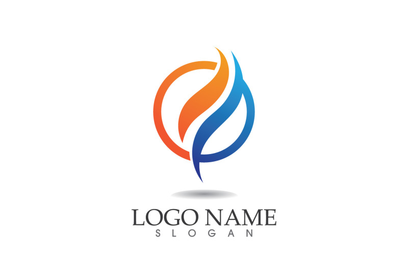 Fire and flame oil and gas symbol vector logo v101 Logo Template