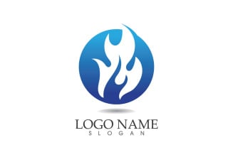 Fire and flame oil and gas symbol vector logo v102
