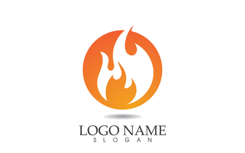 Fire and flame oil and gas symbol vector logo v103 Logo Template