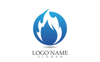 Fire and flame oil and gas symbol vector logo v104