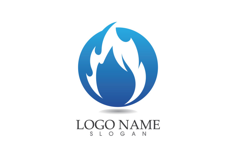 Fire and flame oil and gas symbol vector logo v104 Logo Template
