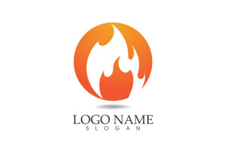 Fire and flame oil and gas symbol vector logo v105