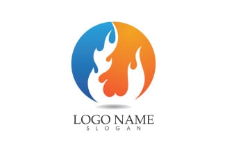 Fire and flame oil and gas symbol vector logo v106