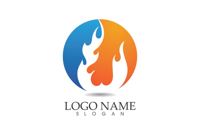Fire and flame oil and gas symbol vector logo v106 Logo Template