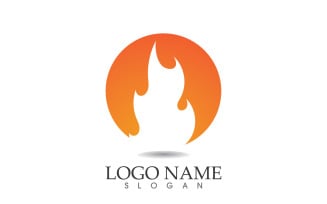 Fire and flame oil and gas symbol vector logo v107