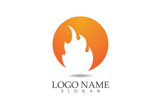 Fire and flame oil and gas symbol vector logo v108