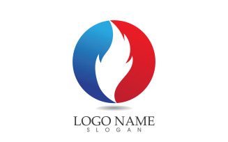 Fire and flame oil and gas symbol vector logo v109