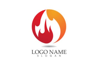 Fire and flame oil and gas symbol vector logo v110