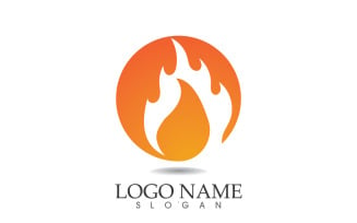 Fire and flame oil and gas symbol vector logo v112