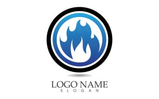 Fire and flame oil and gas symbol vector logo v19