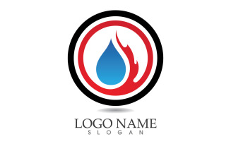 Fire and flame oil and gas symbol vector logo v22