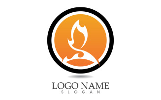 Fire and flame oil and gas symbol vector logo v23