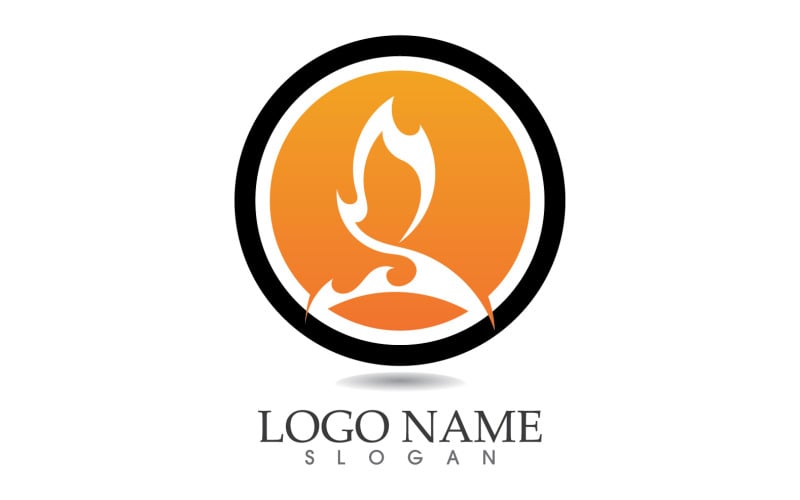 Fire and flame oil and gas symbol vector logo v23 Logo Template