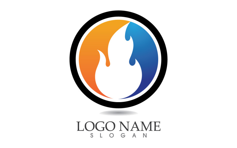 Fire and flame oil and gas symbol vector logo v24 Logo Template
