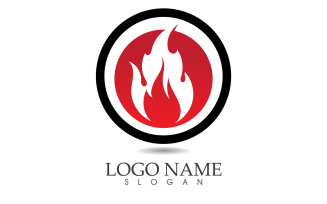 Fire and flame oil and gas symbol vector logo v25