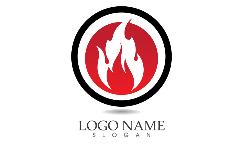 Fire and flame oil and gas symbol vector logo v25 Logo Template