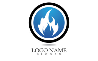 Fire and flame oil and gas symbol vector logo v26