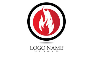 Fire and flame oil and gas symbol vector logo v27
