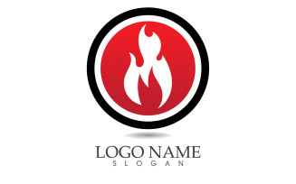 Fire and flame oil and gas symbol vector logo v28