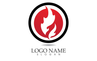 Fire and flame oil and gas symbol vector logo v31