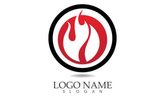 Fire and flame oil and gas symbol vector logo v32