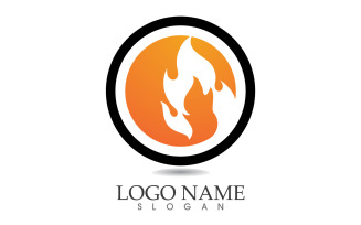 Fire and flame oil and gas symbol vector logo v33