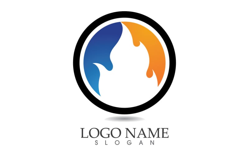 Fire and flame oil and gas symbol vector logo v34 Logo Template