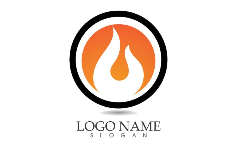 Fire and flame oil and gas symbol vector logo v35 Logo Template