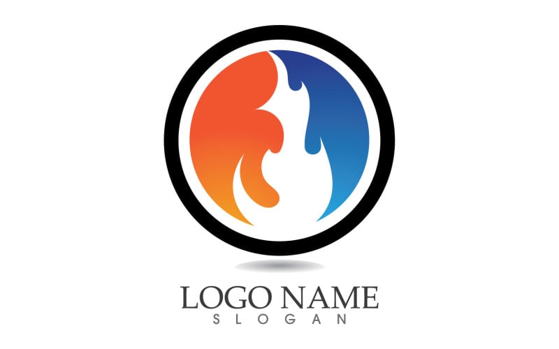 Fire and flame oil and gas symbol vector logo v36 Logo Template
